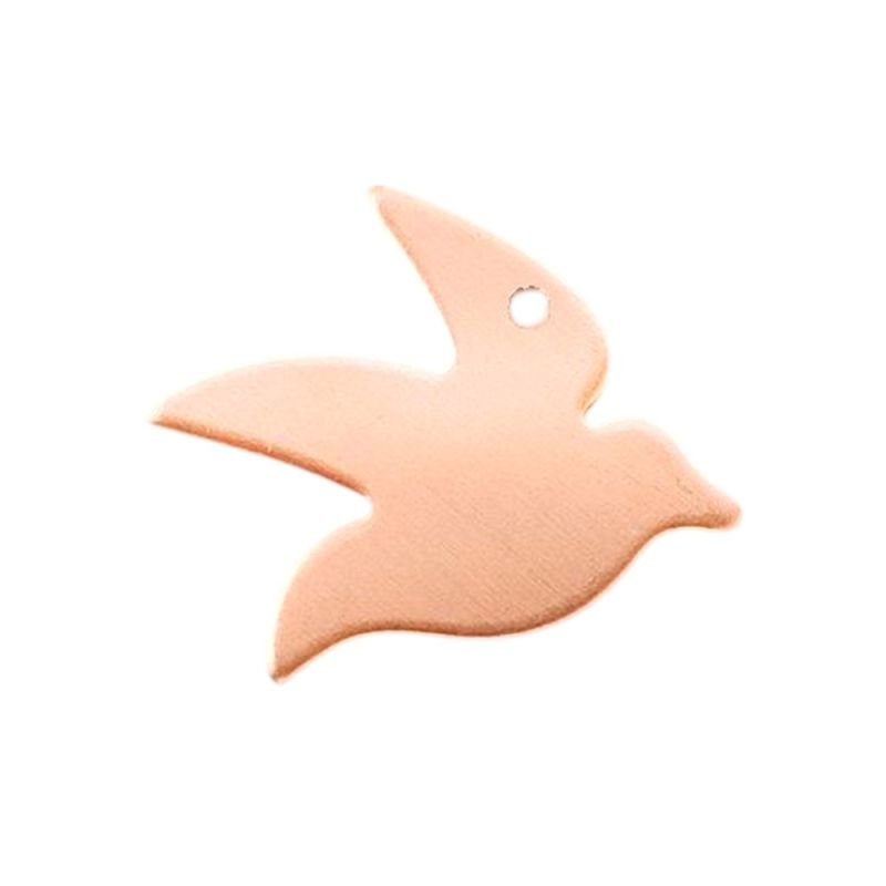 10 Copper Bird Pendants 30x25 mm, 1 hole, 0.8 mm thick blank, for enameling up to 850°C