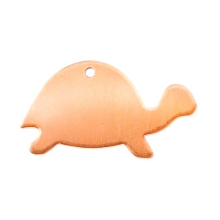 10 Pendentifs en Cuivre Tortue 32x20 mm, 1 trou, ébauche épaisseur 0.8 mm, pour émaillage jusqu'à 850°C