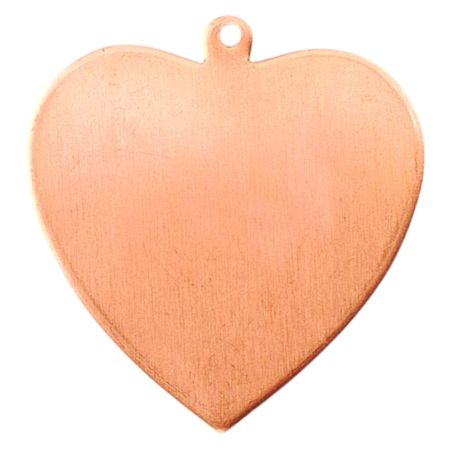 10 Pendentifs en Cuivre Coeur, 39x39 mm, 1 trou, ébauche épaisseur 0.8 mm, pour émaillage jusqu'à 850°C