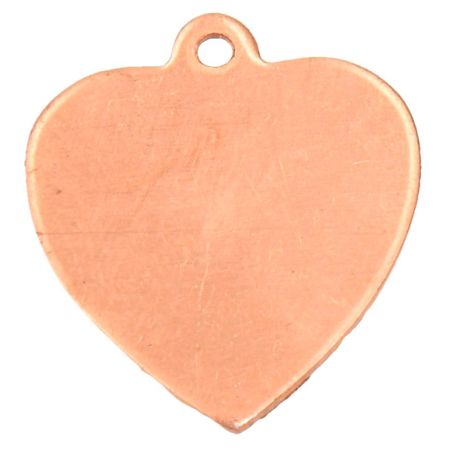 10 Pendentifs Cœur en Cuivre, 24x21 mm, 1 Trou, Ébauche 0,8 mm, Émaillage 850°C