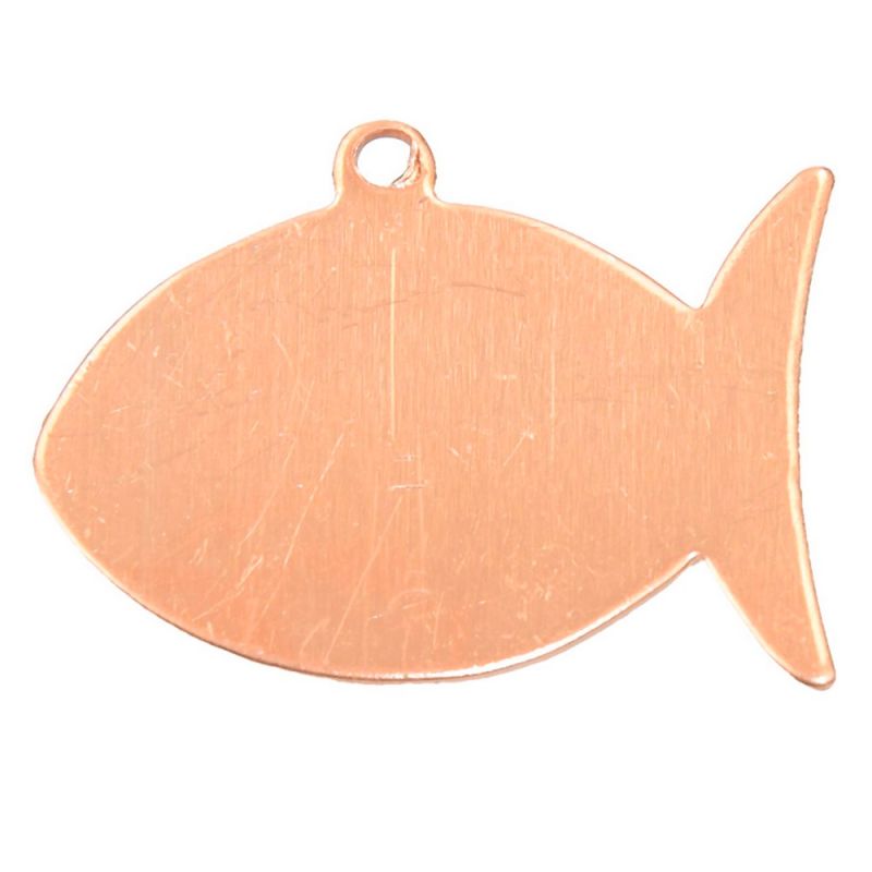 copy of10 Copper Pendants, Fish, 35x22 mm, 1 hole, blank thickness 0.8 mm, for enameling up to 850°C