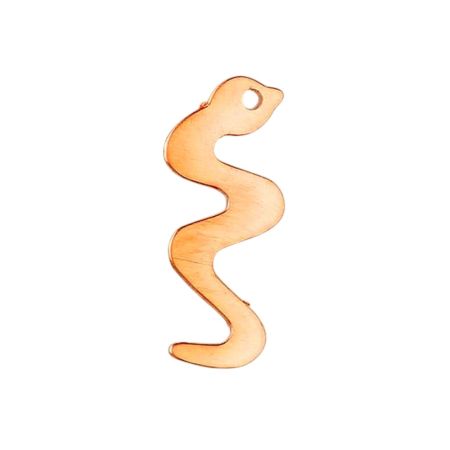 10 Copper Pendants, Snake, 25x11 mm, 1 hole, blank thickness 0.8 mm, for enameling up to 850°C