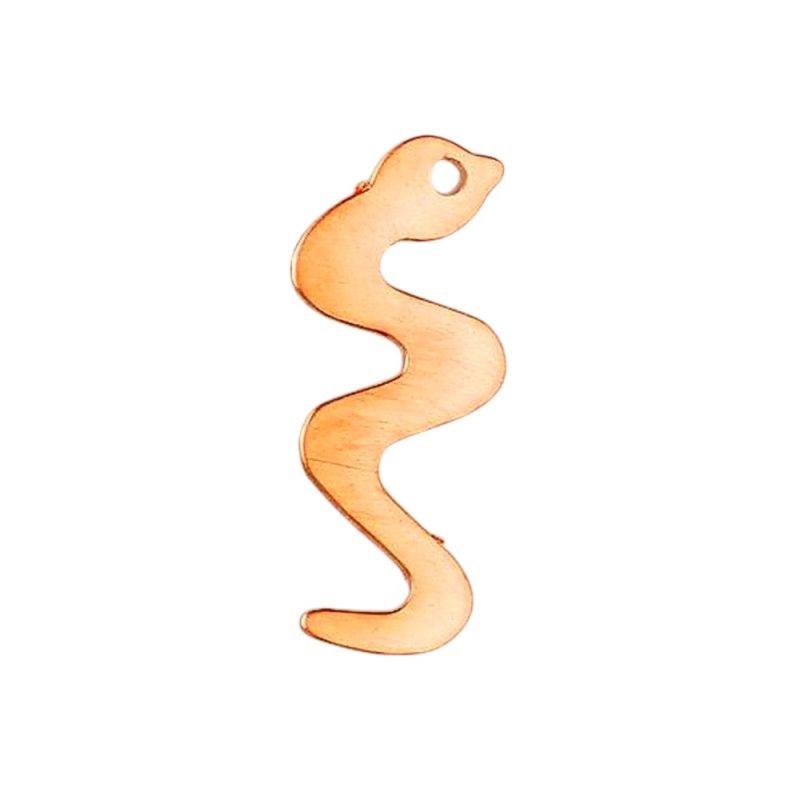 10 Pendentifs en Cuivre Serpent, 25x11 mm, 1 trou, ébauche épaisseur 0.8 mm, pour émaillage jusqu'à 850°C