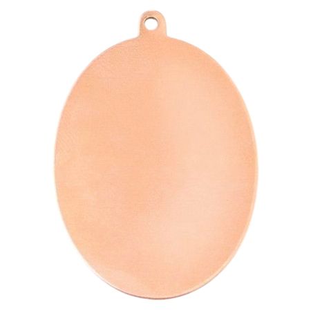 10 Copper Pendants, Oval, 1 Hole, 44x30 mm, Blank Thickness 0.8 mm, for Enameling up to 850°C