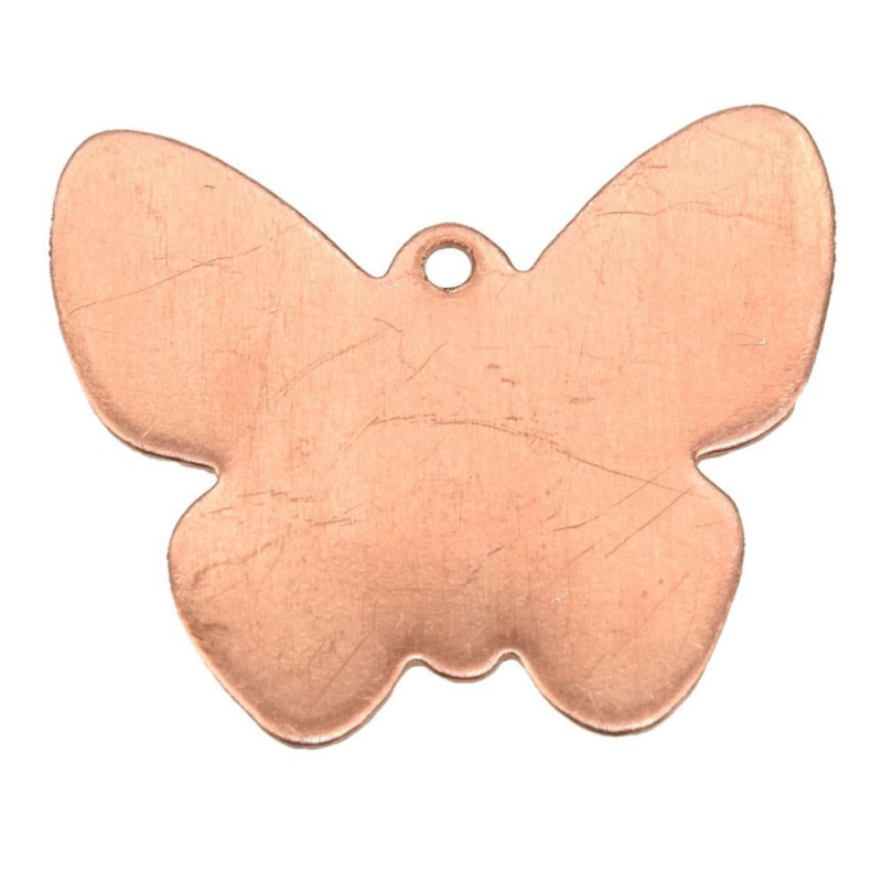 Lot de 10 Pendentifs en cuivre Papillon 1 trou, ébauche 22 x 22 mm, émaillage à froid