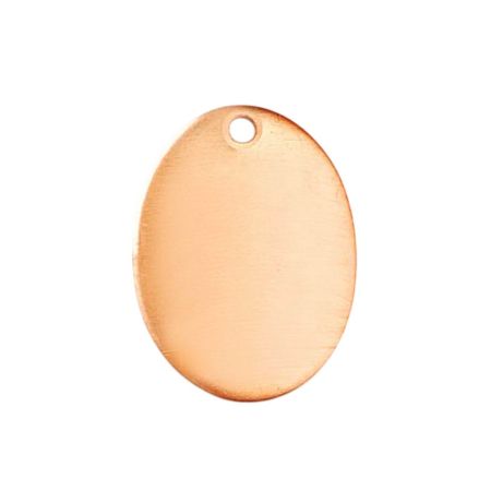 10 Copper pendants, oval, 1 hole, 20x15 mm, 0.8 mm thick blank, for enameling up to 850°C