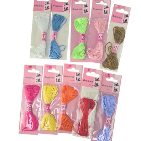 copy ofGros lot 15 couleurs x 6 mètres Cordelette à tresser en satin, diam. 2 mm, sous blister, technique Kumihimo, bijoux, br