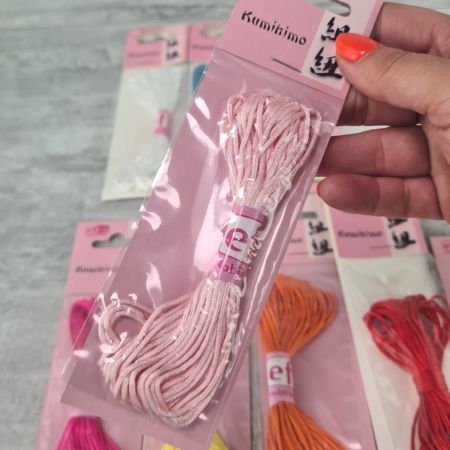 copy of15 Farben x 6 Meter Satin-Flechtschnur, Durchm. 2 mm, im Blister, Kumihimo-Technik, Schmuck, Armband