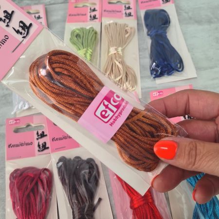 Set of 9 Satin Cords, 2 mm diameter (6 m each) - Kumihimo, Brazilian bracelets, dreamcatchers, macramé