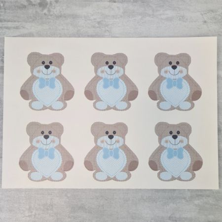 Leaf of 12 brands card stock Teddy the Pooh, Blue Heart