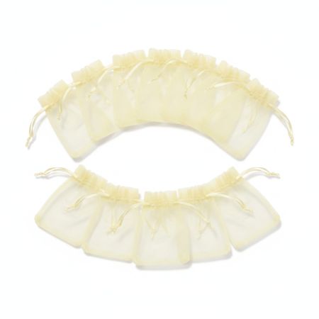 copy ofPack of 10 Yellow Organza Gift Bags (7.5 x 10 cm) – Drawstring Pouches for Favors, Jewelry & Weddings