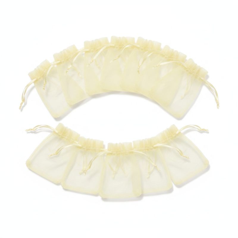 copy of10er-Set Organzabeutel Gelb (7,5 x 10 cm) – Säckchen für Hochzeitsmandeln, Geschenke & Schmuck
