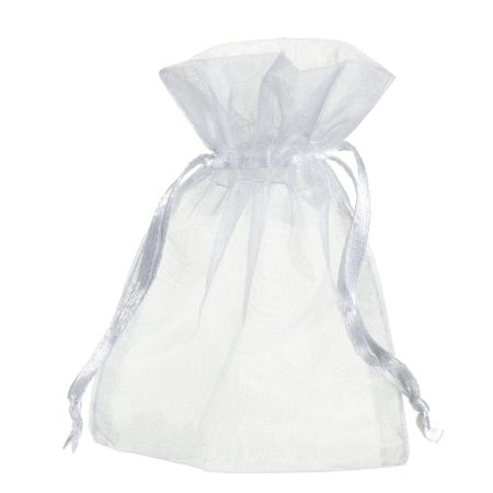 10er-Set Organzabeutel weiß (7,5 x 10 cm) – Säckchen für Hochzeitsmandeln, Geschenke, Schmuck