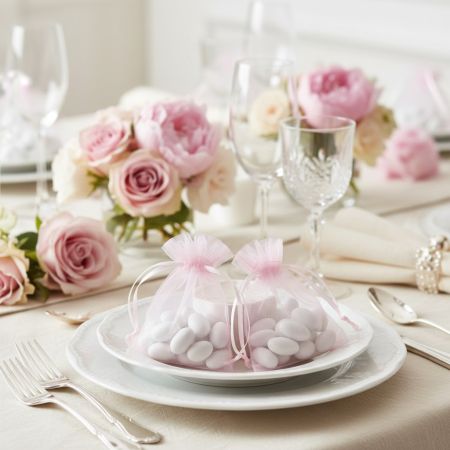 copy of10er-Set Organzabeutel Hellgelb (7,5 x 10 cm) – Säckchen für Hochzeitsmandeln, Geschenke, Schmuck